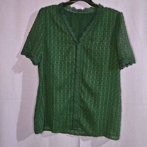 Ruff Hewn, Green, Top, Size: L
